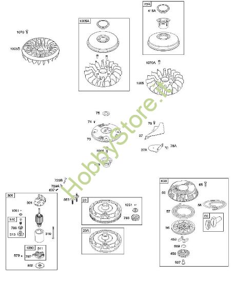 F - Comandi, dispositivo di avviamento elettrico, volano, dispositivo di avviamento a riavvolgimento B&S - 21 €¦ 21A902-0171-E1 brand Stihl